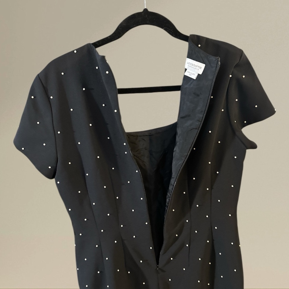 Liz Claiborne Petite Black Beaded Sheath Dress NWT Size 10P - Picture 8 of 11